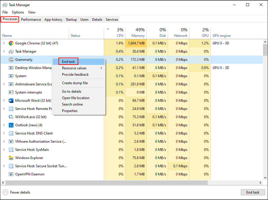 fix out of memory or system resources error 1
