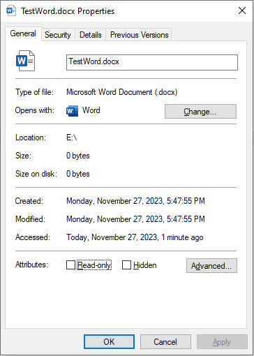 change file attributes 1