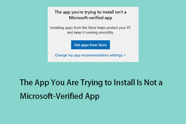 the app youre trying to install isnt a microsoft verified app thumbnail