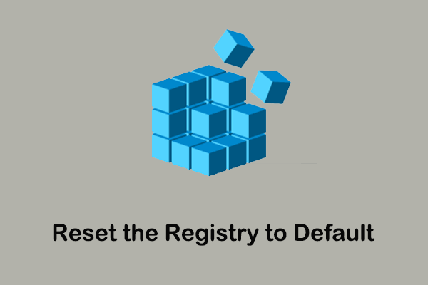 reset the registry to default thumbnail