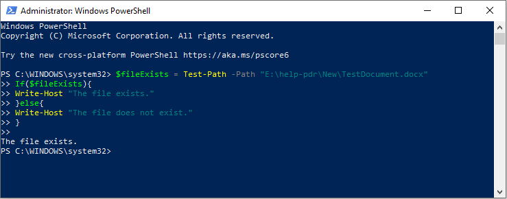 check if file directory exists in powershell 1