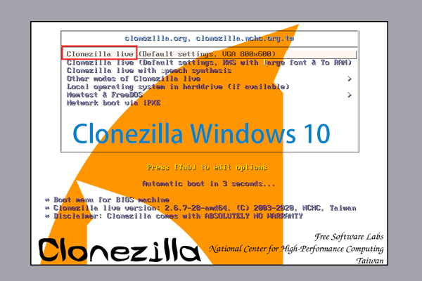 clonezilla windows 10 thumbnail