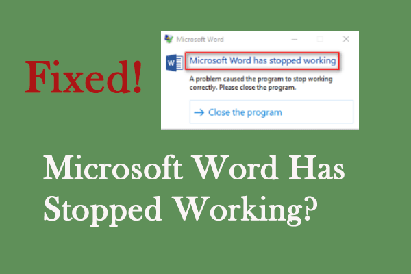 microsoft word has stopped working fix thumbnail