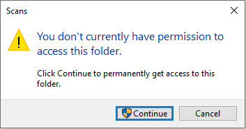 unable to access windows defender scans folder 1