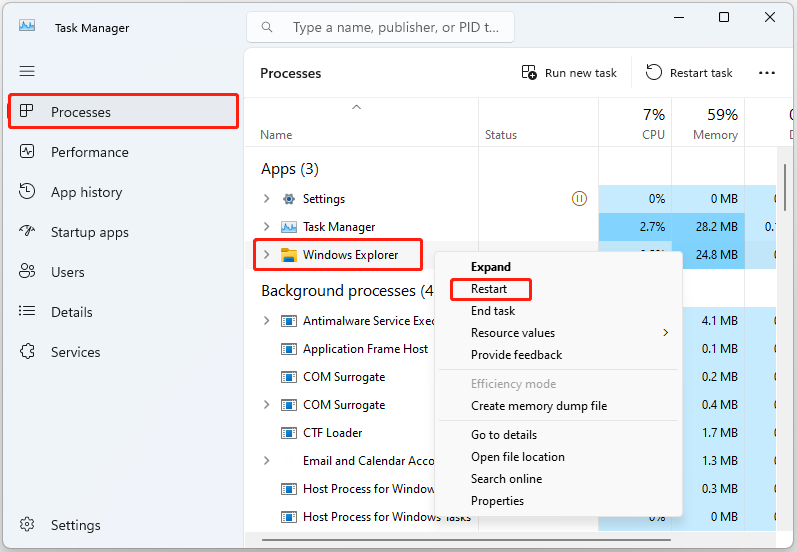 windows 11 taskbar icons showing blank 1
