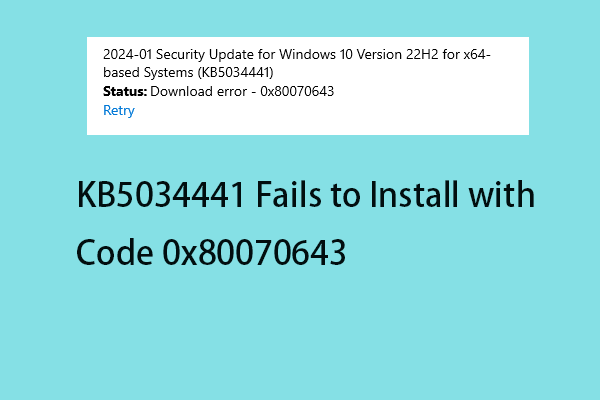 kb5034441 fails to install with code 0x80070643 thumbnail