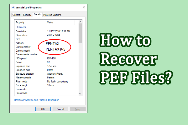 recover pentax pef image thumbnail