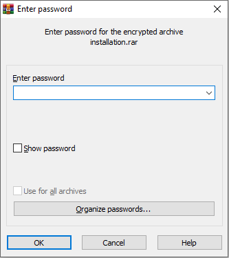 remove winrar rar password 1