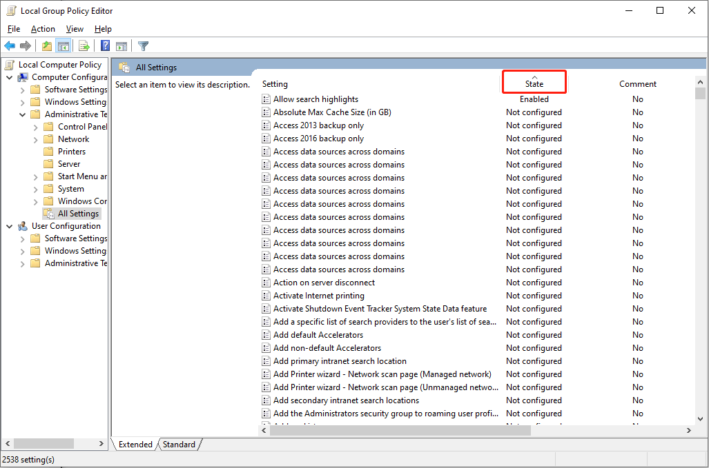 view the applied group policy 1