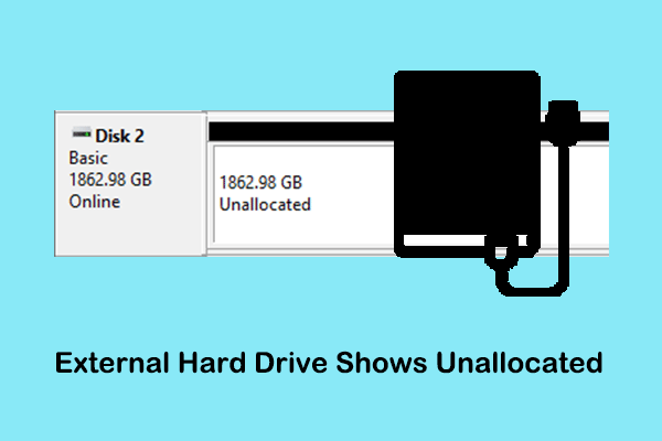 external hard drive shows unallocated thumbnail