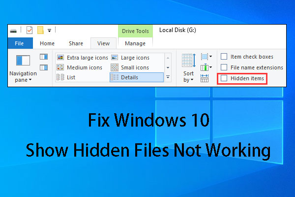 win10 show hidden files not working thumbnail