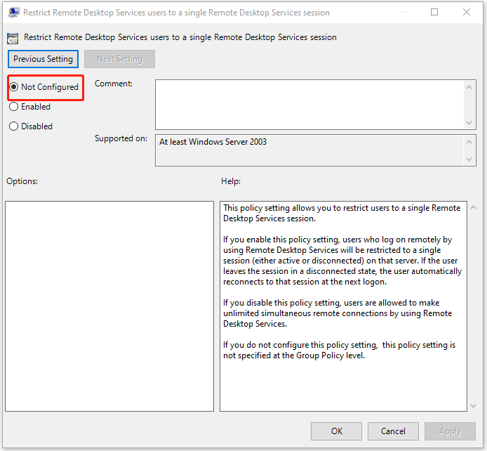 remote desktop stuck on please wait 1