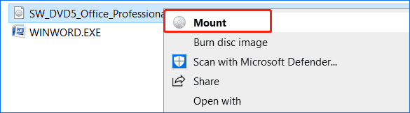 install program from iso file 1