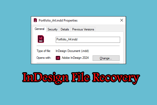 recover indesign files thumbnail