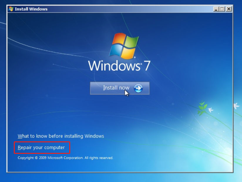 system restore from bios windows 7 1