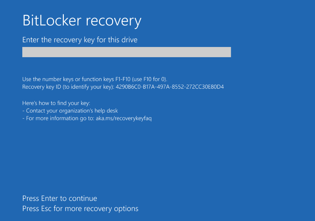 bitlocker recovery screen after kb5040442 1