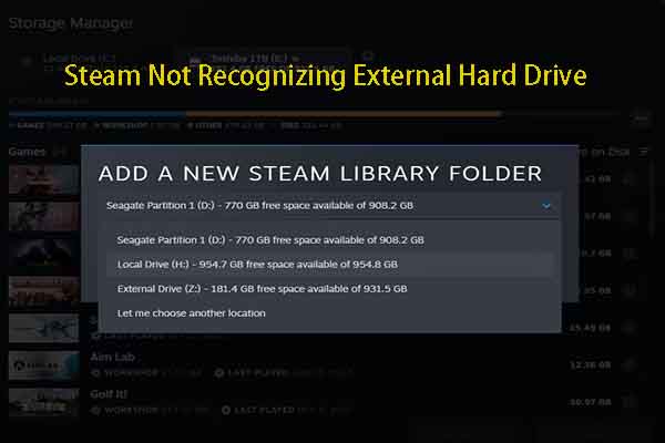 steam not recognizing external hard drive thumbnail