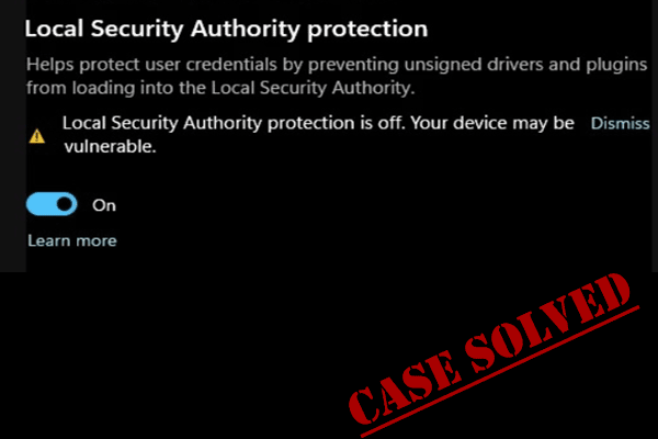 local security authority protection off thumbnail
