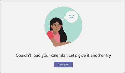 teams error couldnt load your calendar 1