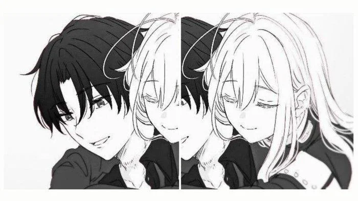 PP Couple Anime Hitam Putih Kekinian