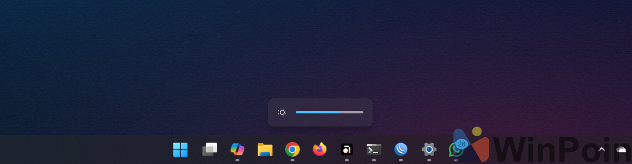 Pengaturan posisi indikator volume dan kecerahan di Windows 11