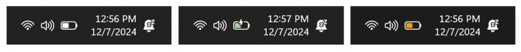 Desain ikon baterai baru di Windows 11 dengan indikasi status
