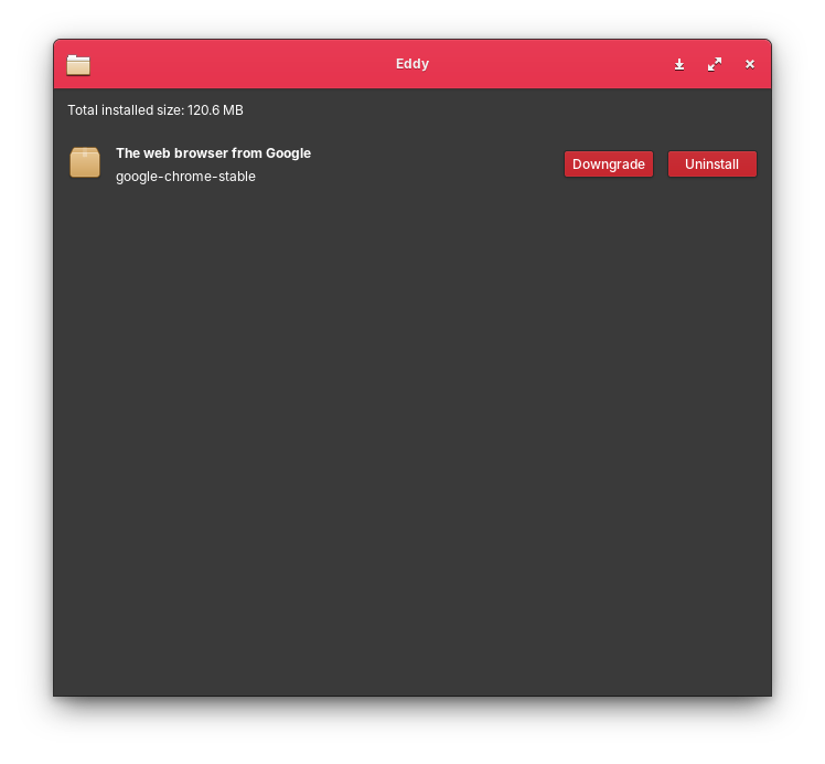 Downgrade Google Chrome di Linux: Kembalikan Ekstensi Favorit! 4 Antarmuka aplikasi Eddy dengan opsi Downgrade
