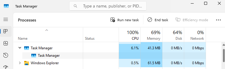 Screenshot Task Manager Windows 11 Pemeriksaan Bug Duplikasi Proses