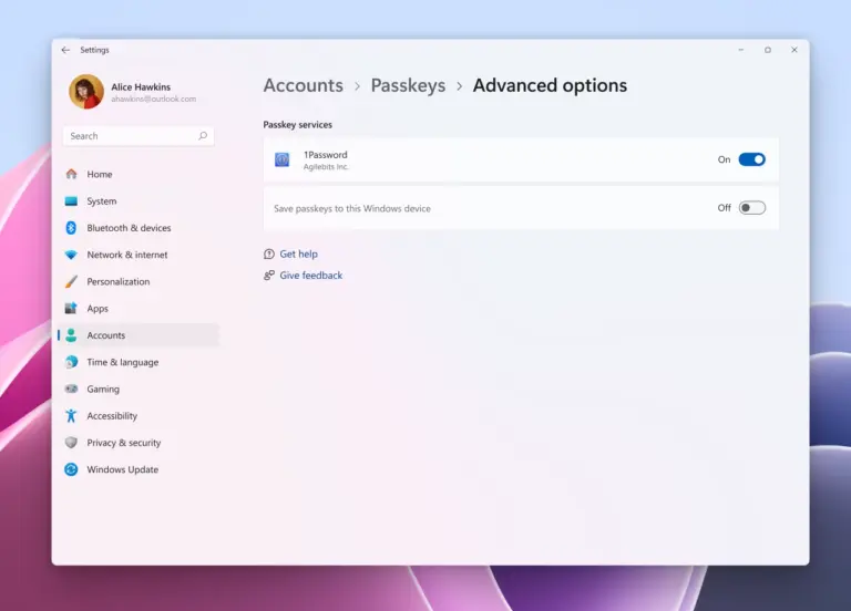 Windows 11 dengan ikon passkey yang menunjukkan keamanan sistem