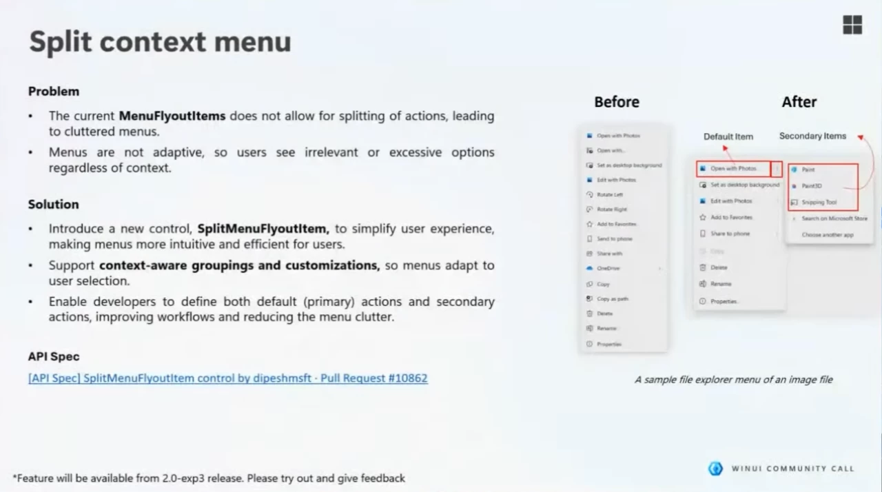 Context Menu Windows 11 Dirombak: Lebih Cepat, Rapi, dan Intuitif! 2 Contoh Tampilan Context Menu Windows 11 dengan SplitMenuFlyoutItem