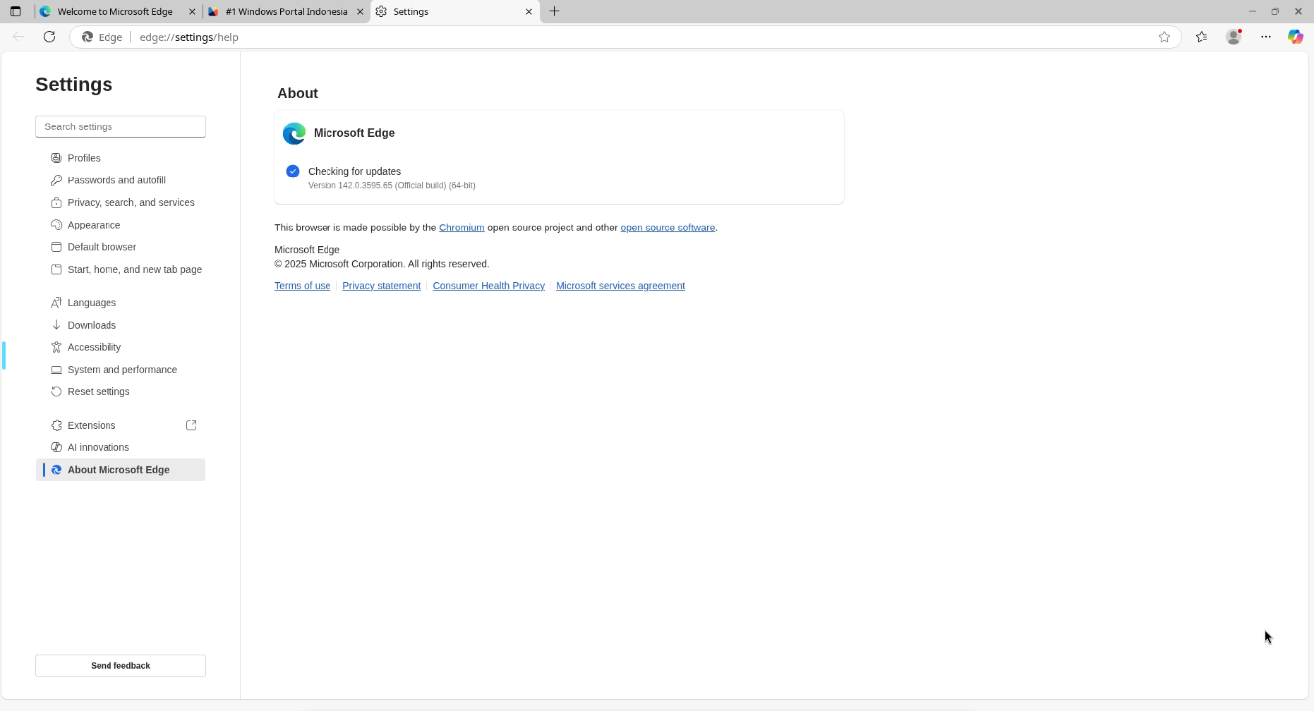 Microsoft Edge di Docker Linux - Cara Aman & Terisolasi untuk Browsing 9 Informasi versi Microsoft Edge yang berjalan di kontainer Docker